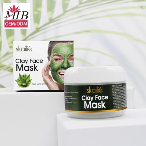 Máscara facial de argila de aloe vera
