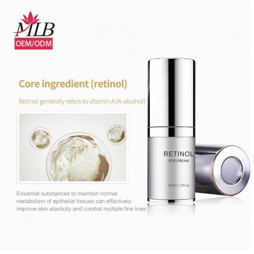 Creme para os olhos com retinol de marca própria
