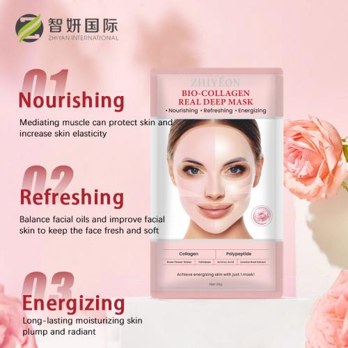 Máscara facial refrescante e refrescante de colágeno