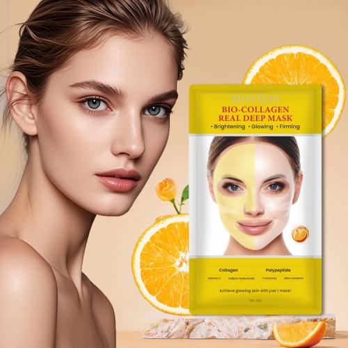 Máscara facial brilhante transparente de colágeno