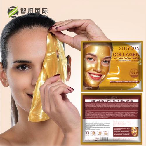 Máscara facial de colágeno de ouro marca própria