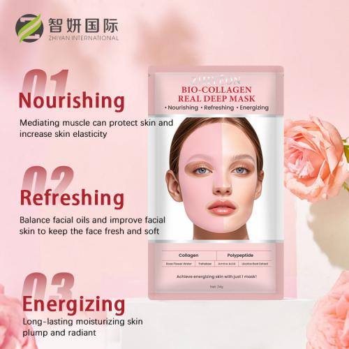 Máscara facial refrescante e refrescante de colágeno