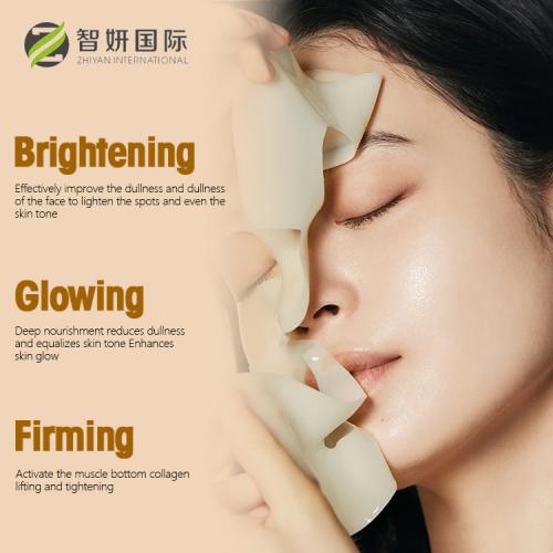 Máscara facial brilhante transparente de colágeno
